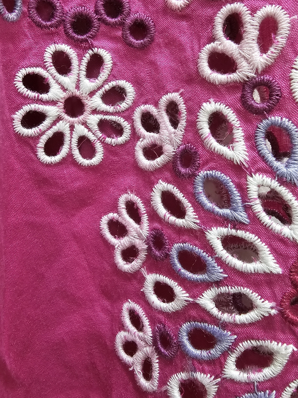 Soft Surroundings Fuchsia Embroidered V-Neck Tunic - Picture 10 of 12